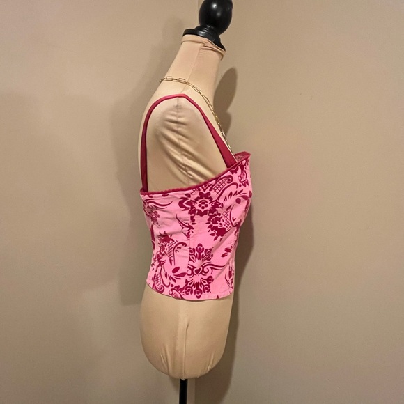 Urban Outfitters Pink and Burgundy Velvet Corset Top, size Small - Picture 5 of 9